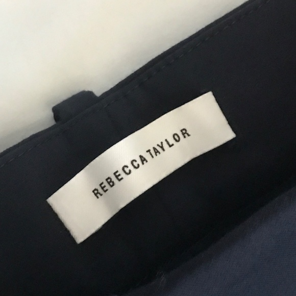 REBECCA TAYLOR Chino Wide Leg Pants Flare Cropped Cotton Blue Women’s Size 8 - Picture 9 of 16